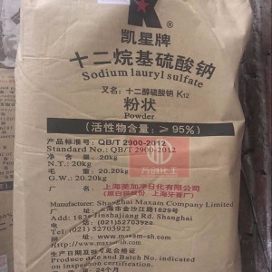 十二烷基硫酸鈉，C12H25SO4Na，